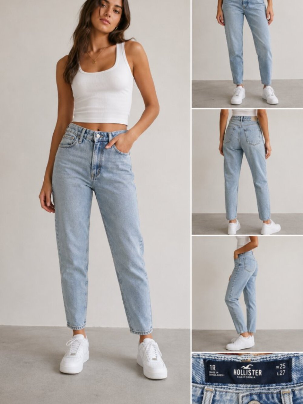 Hollister Curvy High-Rise Mom Jeans Light Wash – Size 25 / 1R